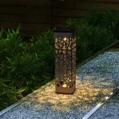 3 Balises solaires à piquer ORGANIC INOX H31cm