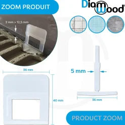 100 Croisillons 5 mm Autonivelants pour Carreaux de 2 à 12,5 mm - Diamwood