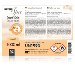 1 L Bayzid Spa Parfum Sauna - Sauna Gold - Concentré D'infusion Pour L'infusion Sauna