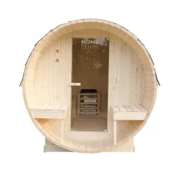 - Sauna extérieur à tonneau LAHTI DELUXE L - 195 x 220 cm pour 4 personnes