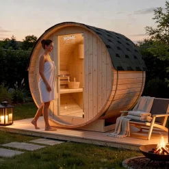 - Sauna extérieur à tonneau LAHTI M - 195 x 120 cm pour 2 personnes
