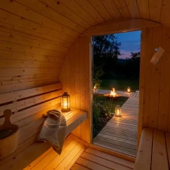 - Sauna extérieur à tonneau LAHTI M - 195 x 120 cm pour 2 personnes