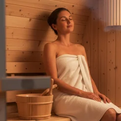 - Sauna extérieur à tonneau LAHTI M - 195 x 120 cm pour 2 personnes