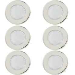 6 Spots à encastrer Hardin LED intégrée 3.6W lumière blanche GoodHome gris chromé