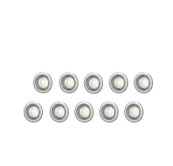 10 spots encastrable Coldstrip LED intégrée 4.9W IP65 et IP67 GoodHome argent lumière blanche