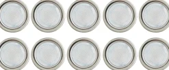 10 spots encastrable Coldstrip LED intégrée 4.9W IP65 et IP67 GoodHome argent lumière bleue