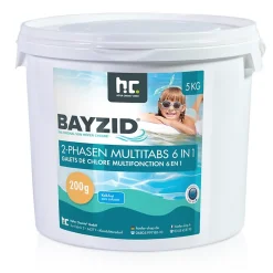 1 x 5 Kg Bayzid Galets De Chlore Multi-fonction 6-en-1 De 200g - Biphase