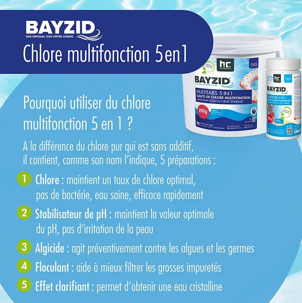 4 x 5 Kg Galets De Chlore Multifonction 5 En 1 Bayzid De 200g En Sceaux