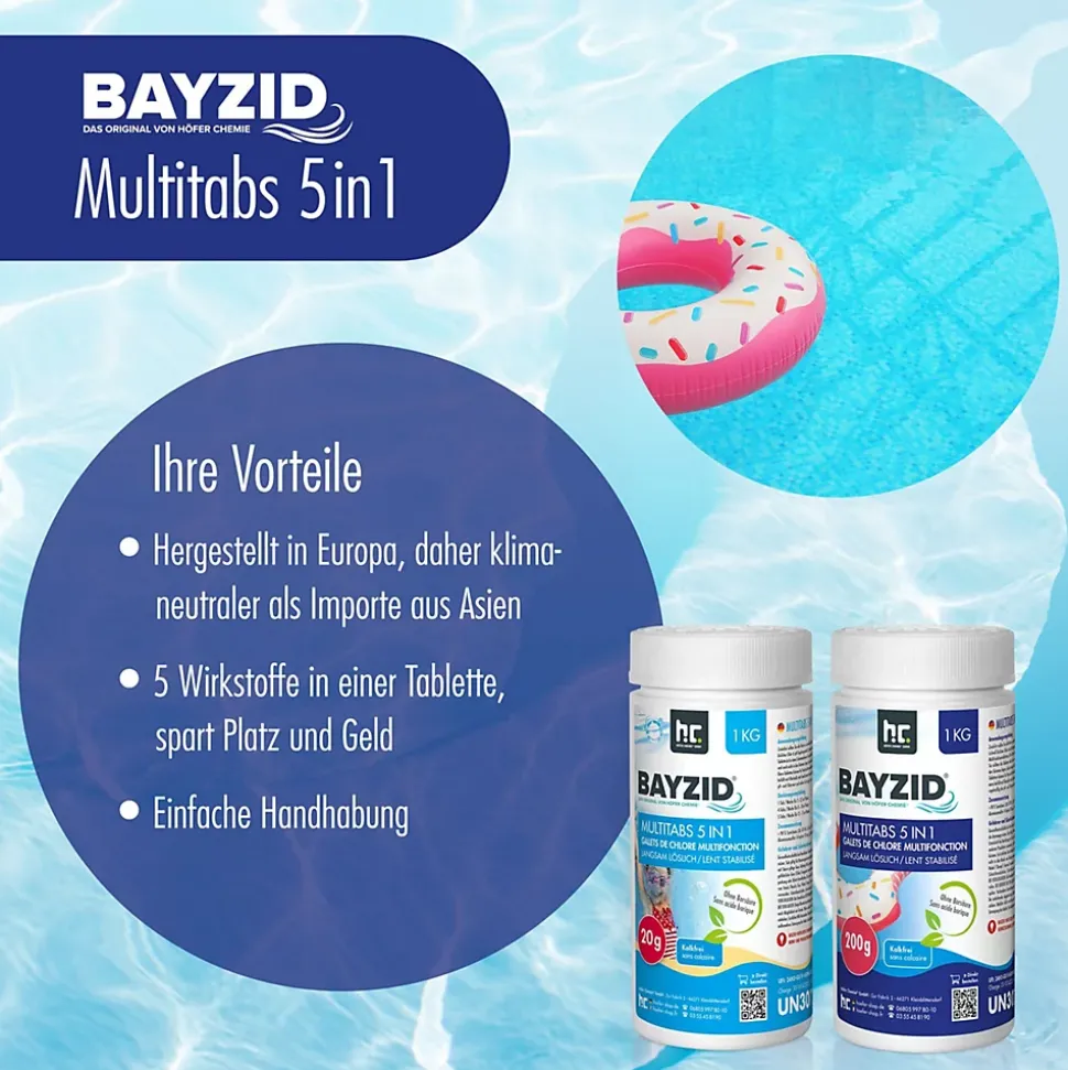 4 x 5 Kg Galets De Chlore Multifonction 5 En 1 Bayzid De 200g En Sceaux