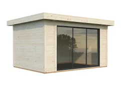 Abri / Studio de jardin Lydia en bois naturel ép.28 mm surface totale 15m²