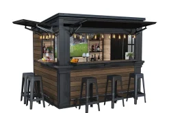 Abri Bar en résine Walnut Keter surface extérieure totale 6,9 m²