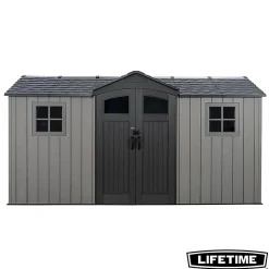 Abri de jardin 60477 en résine gris surface totale 8,79m² Lifetime