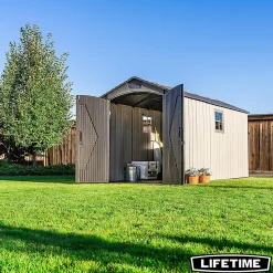 Abri de jardin 60475 en résine gris surface totale 8,79m² Lifetime