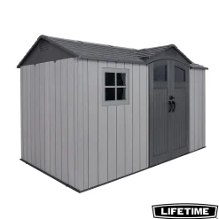 Abri de jardin 60493 en résine gris Stormdust surface totale 7,24m² Lifetime