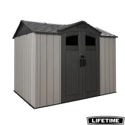 Abri de jardin 60476 en résine gris surface totale 6,07m² Lifetime