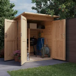 Abri de jardin + plancher GoodHome Stafford en bois coloris naturel ép.14 mm surface extérieure 3,04 m²