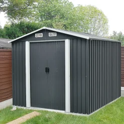 Abri de jardin Blooma Basic en métal coloris gris ép.0,3 mm surface extérieure 6,65 m²