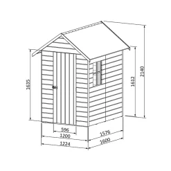 Abri de jardin Blooma Selwyn en bois coloris naturel ép.12 mm surface extérieure 2,75 m²