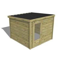 ABRI DE JARDIN bois Pin traité autoclave 27mm - Essentiel - 2,64x2,64m / 7m2 - Bac acier - Abri Français