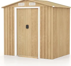 Abri de Jardin en Acier Galvanisé 2 m2 avec Portes Verrouillables Bouches d'Aération 2 Paires de Gants inclus