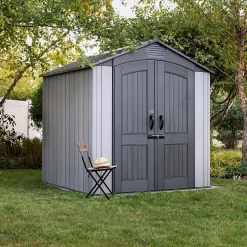 Abri de jardin en résine Stormdust Lifetime coloris gris & anthracite surface extérieure 4,58 m²
