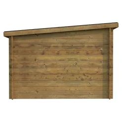 Abri de jardin Klikstrom Belaïa bois traité autoclave marron ép.28 mm toiture monopente surface totale 6.72m²