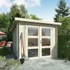 Abri de jardin Klikstrom Mokau bois coloris naturel toiture monopente ép.19 mm surface totale 6m²