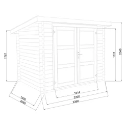 Abri de jardin Klikstrom Mokau bois coloris naturel toiture monopente ép.19 mm surface totale 6m²