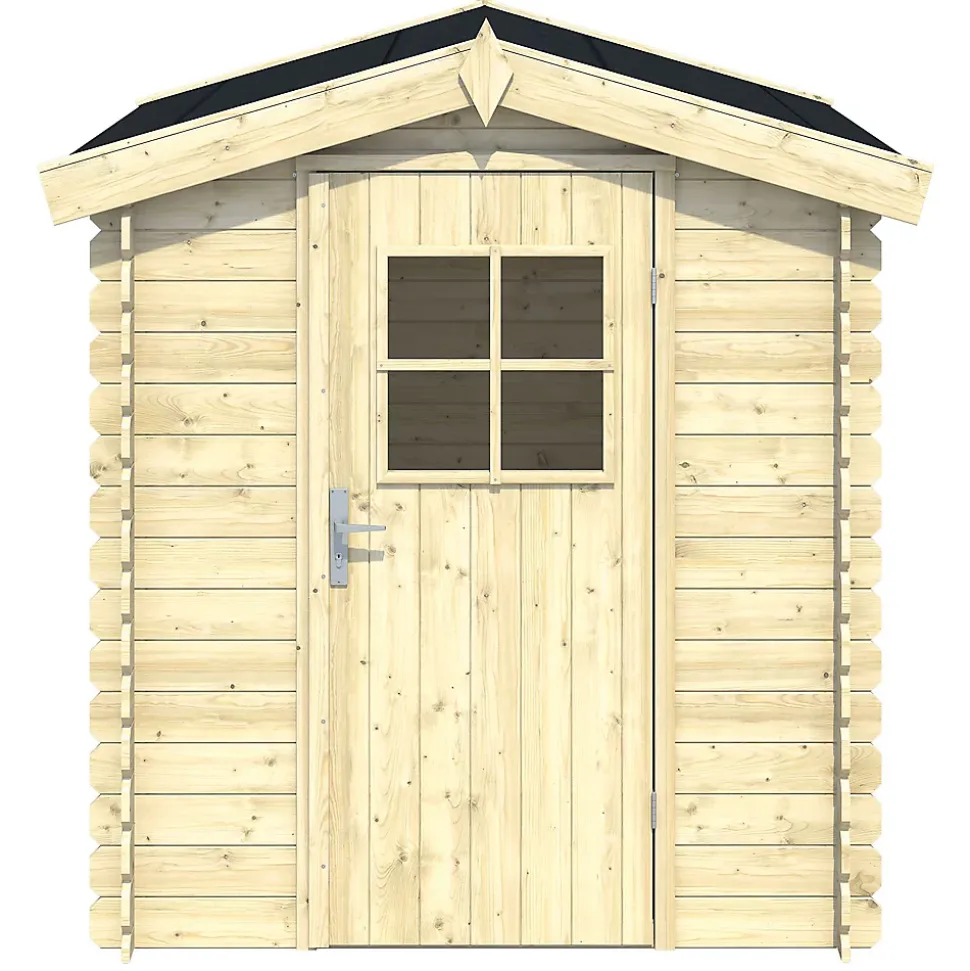 Abri de jardin Klikstrom Mokau bois coloris naturel ép.19 mm surface totale 3,46m²