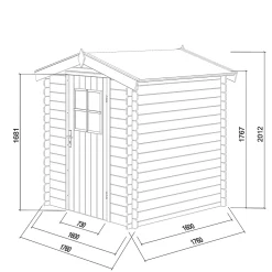 Abri de jardin Klikstrom Mokau bois coloris naturel ép.19 mm surface totale 3,46m²