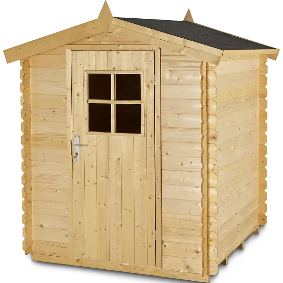 Abri de jardin Klikstrom Mokau bois coloris naturel ép.19 mm surface totale 3,46m²