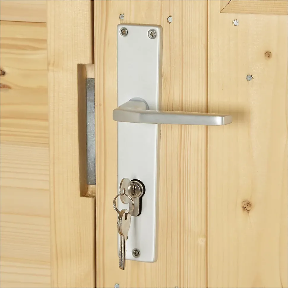 Abri de jardin Klikstrom Mokau bois coloris naturel ép.19 mm surface totale 3,46m²