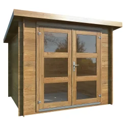 Abri de jardin Klikstrom Mokau bois traité autoclave marron ép.19 mm toiture monopente surface totale 6m²