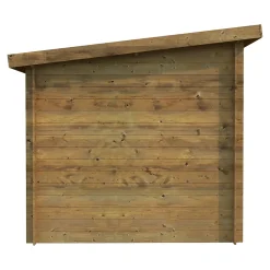 Abri de jardin Klikstrom Mokau bois traité autoclave marron ép.19 mm toiture monopente surface totale 6m²