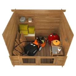 Abri de jardin Klikstrom Mokau bois traité autoclave marron ép.19 mm toiture monopente surface totale 6m²