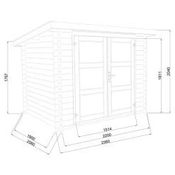 Abri de jardin Klikstrom Mokau bois traité autoclave marron ép.19 mm toiture monopente surface totale 6m²