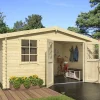 Abri de jardin Klikstrom Riga bois naturel ép.34 mm surface totale 12.15m²