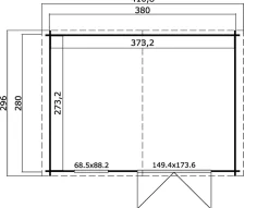 Abri de jardin Klikstrom Riga bois naturel ép.34 mm surface totale 12.15m²