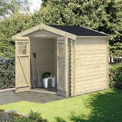 Abri de jardin Klikstrom Mokau bois coloris naturel ép.19 mm surface totale 5,3m²