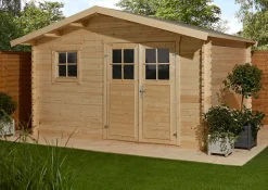 Abri de jardin Klikstrom Taman bois naturel ép.34 mm surface totale 14.12m²