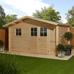 Abri de jardin Klikstrom Taman bois naturel ép.34 mm surface totale 14.12m²