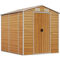 Abri de jardin marron clair 191 x 215 x 198 cm en acier galvanisé vidaXL