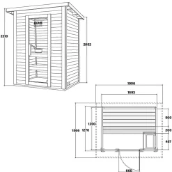 Abri de sauna TALO M 191 x 157 x 221 cm