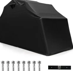 Abri Moto Extérieur 342x137x193 cm, Housse de Moto Etanche Housse Oxford, Fenêtre de Ventilation, Vis d'Expansion