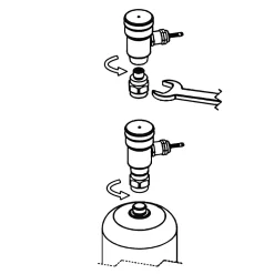 Adaptateur bouteille d'oxygène jetable raccord M12x100