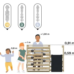 Aire de jeux avec toboggan Hercule pour enfants Soulet