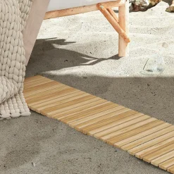 Allée chemin de jardin enroulable en lattes de bois dim. 120L x 38l cm sapin pré-huilé