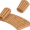 Allée de Jardin 216CM en Bois avec Surface Antidérapante Chemin de Jardin Déroulant Fils Métalliques avec Gaine Naturel