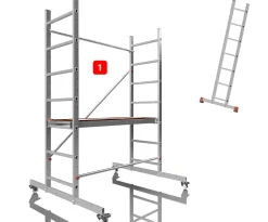AluCombine 3 300 hauteur de travail 3m echafaudage echellee traverse 4 roues echafaudage de roulement