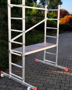 AluCombine 1 300 hauteur de travail 3m echafaudage echellee traverse 2 roues echafaudage fixes 80mm